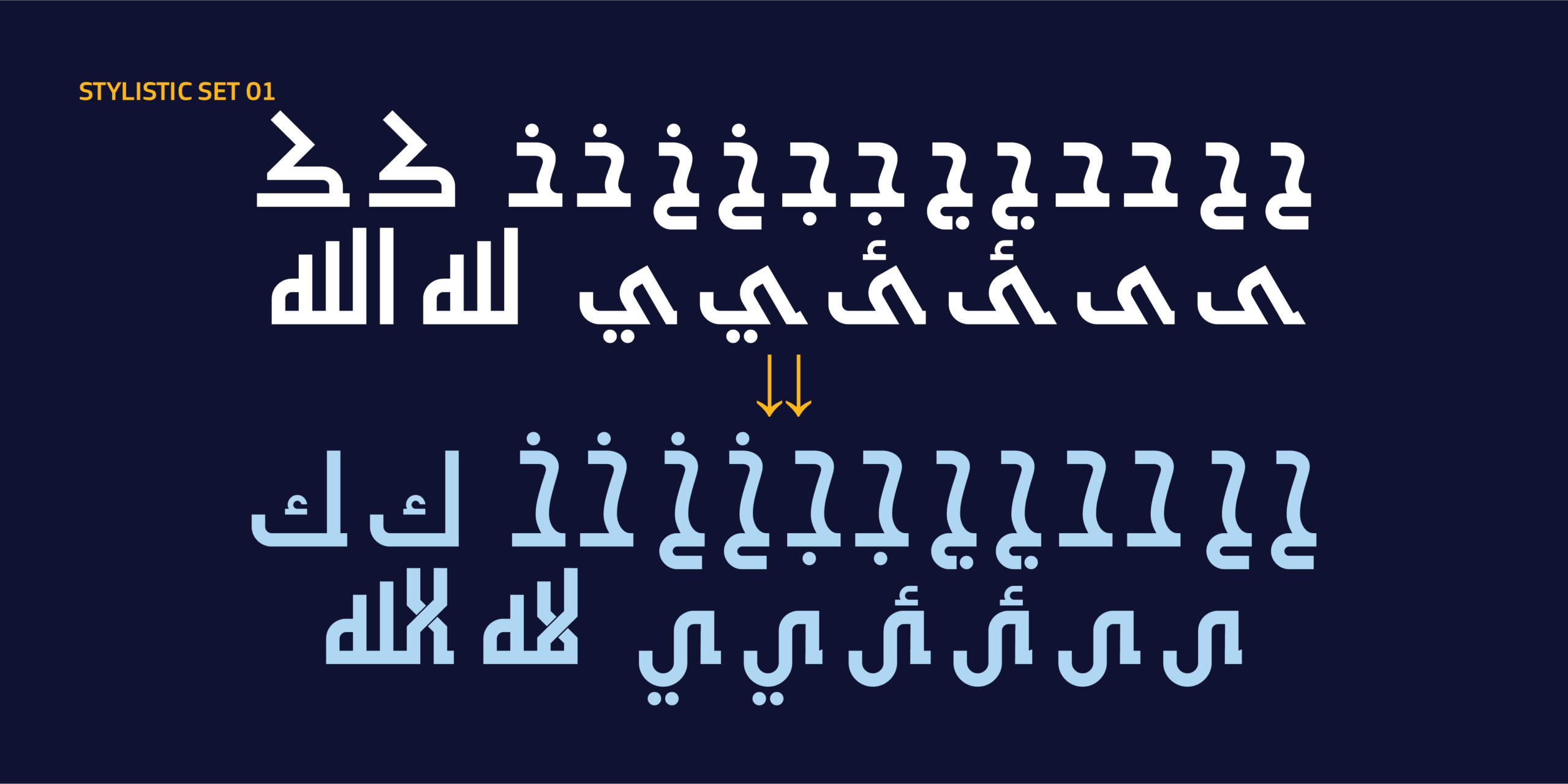 البدائل التزينية في الخط الطباعي "HS Core"